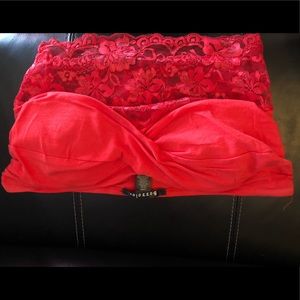 Coral/Red Bandeau Top